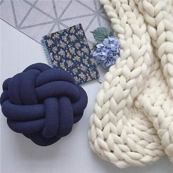 Chunky Knit Blanket Hand Made Merino Wool Throw Boho (Ivory White 40"x60") - Picture 6 of 8